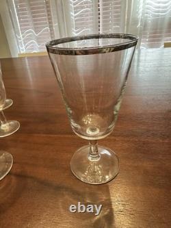VTG France Platinum Trim WATER, WINE, COCKTAIL Champagne Glasses Clear Set (28)