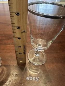 VTG France Platinum Trim WATER, WINE, COCKTAIL Champagne Glasses Clear Set (28)