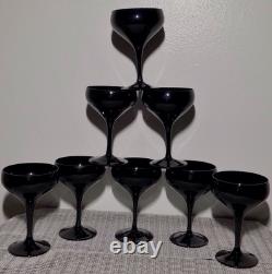 VTG Glassware 24 Black/Ebony Champagne, Wine, Cordial-Exquisite Cocktail Glasses