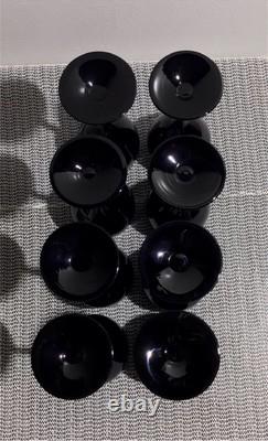 VTG Glassware 24 Black/Ebony Champagne, Wine, Cordial-Exquisite Cocktail Glasses