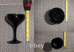 VTG Glassware 24 Black/Ebony Champagne, Wine, Cordial-Exquisite Cocktail Glasses