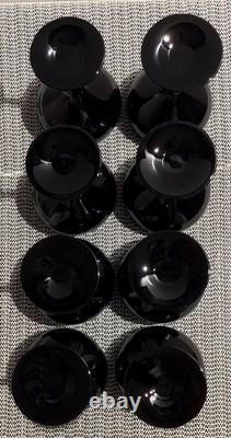 VTG Glassware 24 Black/Ebony Champagne, Wine, Cordial-Exquisite Cocktail Glasses