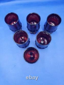 VTG Lot TIFFIN  Franciscan Madeira Ruby Red Glasses / Goblets -Set of 6