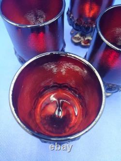 VTG Lot TIFFIN  Franciscan Madeira Ruby Red Glasses / Goblets -Set of 6