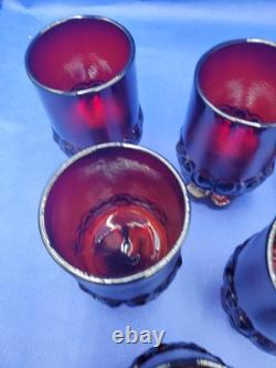 VTG Lot TIFFIN  Franciscan Madeira Ruby Red Glasses / Goblets -Set of 6