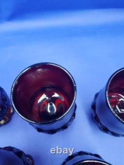 VTG Lot TIFFIN  Franciscan Madeira Ruby Red Glasses / Goblets -Set of 6