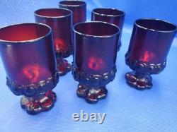 VTG Lot TIFFIN  Franciscan Madeira Ruby Red Glasses / Goblets -Set of 6