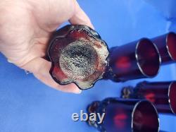 VTG Lot TIFFIN  Franciscan Madeira Ruby Red Glasses / Goblets -Set of 6