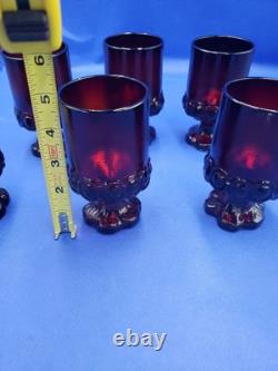 VTG Lot TIFFIN  Franciscan Madeira Ruby Red Glasses / Goblets -Set of 6
