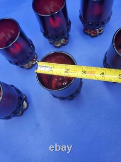 VTG Lot TIFFIN  Franciscan Madeira Ruby Red Glasses / Goblets -Set of 6