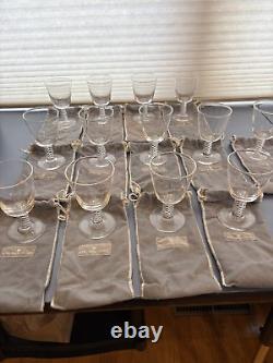 VTG Lot of 13 Stueben Clear Glass Goblets or Wine Glasses