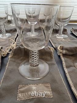 VTG Lot of 13 Stueben Clear Glass Goblets or Wine Glasses