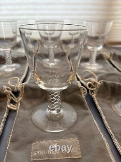 VTG Lot of 13 Stueben Clear Glass Goblets or Wine Glasses