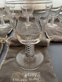 VTG Lot of 13 Stueben Clear Glass Goblets or Wine Glasses