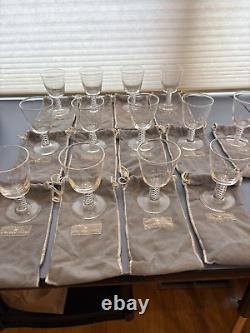 VTG Lot of 13 Stueben Clear Glass Goblets or Wine Glasses