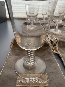 VTG Lot of 13 Stueben Clear Glass Goblets or Wine Glasses