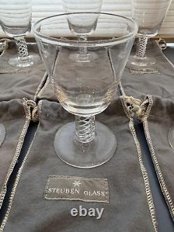 VTG Lot of 13 Stueben Clear Glass Goblets or Wine Glasses