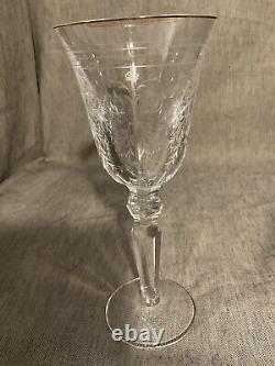 VTG Lot of 2 Waterford Crystal Etched Charlemont Pattern Vine Glasses 7-7/8Tall