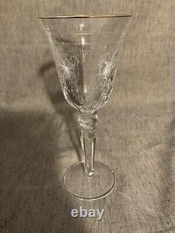 VTG Lot of 2 Waterford Crystal Etched Charlemont Pattern Vine Glasses 7-7/8Tall
