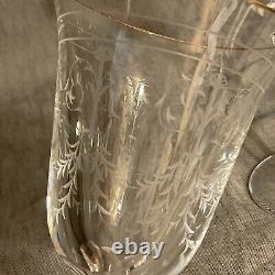 VTG Lot of 2 Waterford Crystal Etched Charlemont Pattern Vine Glasses 7-7/8Tall
