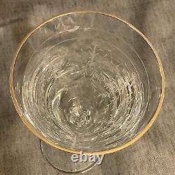 VTG Lot of 2 Waterford Crystal Etched Charlemont Pattern Vine Glasses 7-7/8Tall
