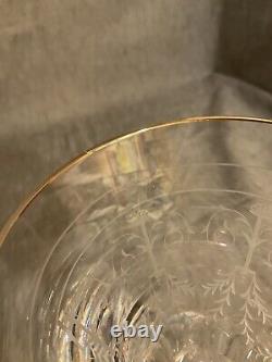 VTG Lot of 2 Waterford Crystal Etched Charlemont Pattern Vine Glasses 7-7/8Tall