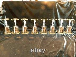 VTG MCM Tiffin Franciscan Gold Encrusted Apollo Water Wine Glasses Lot of 8 MINT