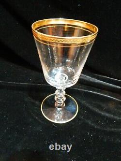 VTG MCM Tiffin Franciscan Gold Encrusted Apollo Water Wine Glasses Lot of 8 MINT