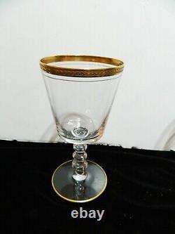 VTG MCM Tiffin Franciscan Gold Encrusted Apollo Water Wine Glasses Lot of 8 MINT