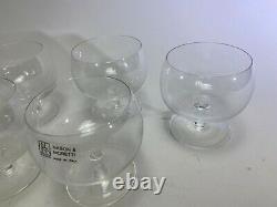 VTG Nason & Moretti Murano Wine Water Whiskey glasses Set X 6 Clear 4 DS56