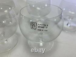 VTG Nason & Moretti Murano Wine Water Whiskey glasses Set X 6 Clear 4 DS56