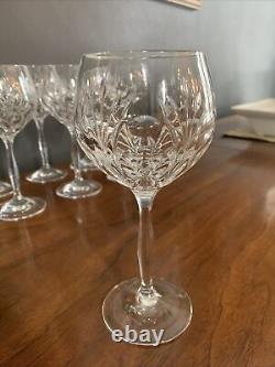 VTG Noritake Rothschild 7.5 Crystal Wine/Water Goblets. Lot Of 8. MINT