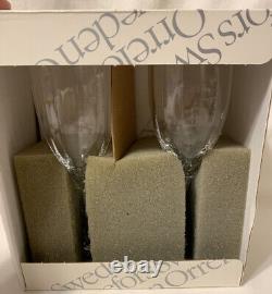 VTG Orrefors Sweden Crystal OPTICA Symphony White Wine Glasses Set of 2 NIB