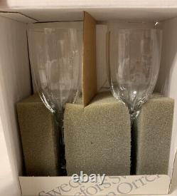 VTG Orrefors Sweden Crystal OPTICA Symphony White Wine Glasses Set of 2 NIB