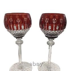 VTG Red Crystal Legends by Godinger King Louis Hock Wine Glasses 8 3/8 Retired