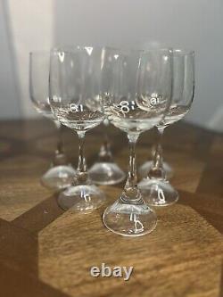 VTG Rosenthal Studio Linie Crystal Clarion Saucer Wine Glasses 6pc Excellent MCM