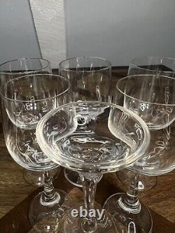 VTG Rosenthal Studio Linie Crystal Clarion Saucer Wine Glasses 6pc Excellent MCM