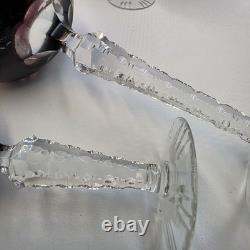 VTG Ruby Cut To Clear Crystal Decanter Wine Cordial Glass Set Bohemian Style MCM