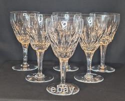 VTG Set of 6 Stuart Crystal Claridge Wine Glasses 7 Tall, Marked STUART Engla