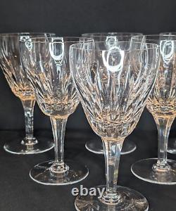 VTG Set of 6 Stuart Crystal Claridge Wine Glasses 7 Tall, Marked STUART Engla