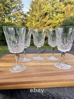 VTG WATERFORD CRYSTAL Lismore 6-7/8 Water Goblets Wine Glasses 8 Oz Set Of 6