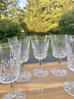 VTG WATERFORD CRYSTAL Lismore 6-7/8 Water Goblets Wine Glasses 8 Oz Set Of 6