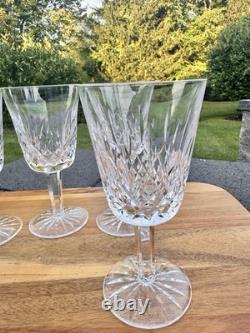 VTG WATERFORD CRYSTAL Lismore 6-7/8 Water Goblets Wine Glasses 8 Oz Set Of 6