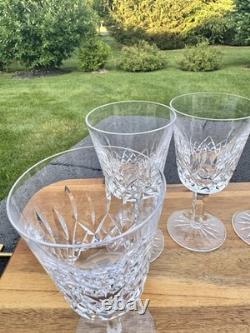 VTG WATERFORD CRYSTAL Lismore 6-7/8 Water Goblets Wine Glasses 8 Oz Set Of 6