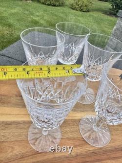 VTG WATERFORD CRYSTAL Lismore 6-7/8 Water Goblets Wine Glasses 8 Oz Set Of 6