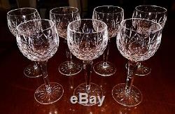 VTG Waterford LISMORE 7 Wine Hocks Goblets Glasses 7 3/8 Gothic Mark IRELAND