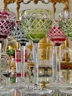Val Saint Lambert VSL 6 Wine Glasses Gevaert Carlton Vintage