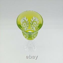 Val St Lambert Chartreuse Cased Cut to Clear Crystal Wine Glass Fancy Foot 8.5