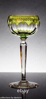 Val St. Lambert Crystal Wine Glass Stemware, Olive with Gold Accents