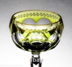 Val St. Lambert Crystal Wine Glass Stemware, Olive with Gold Accents